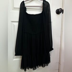 Elegant Black Long Sleeve Dress